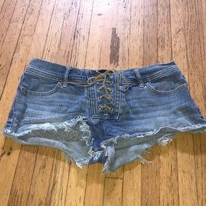 HOLLISTER Lace Up Denim Shorts